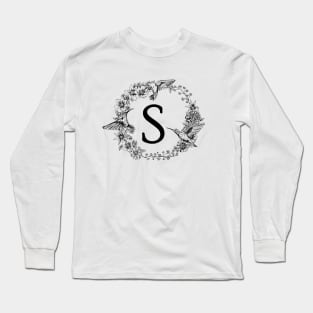 Monogram Frame Letter S Long Sleeve T-Shirt